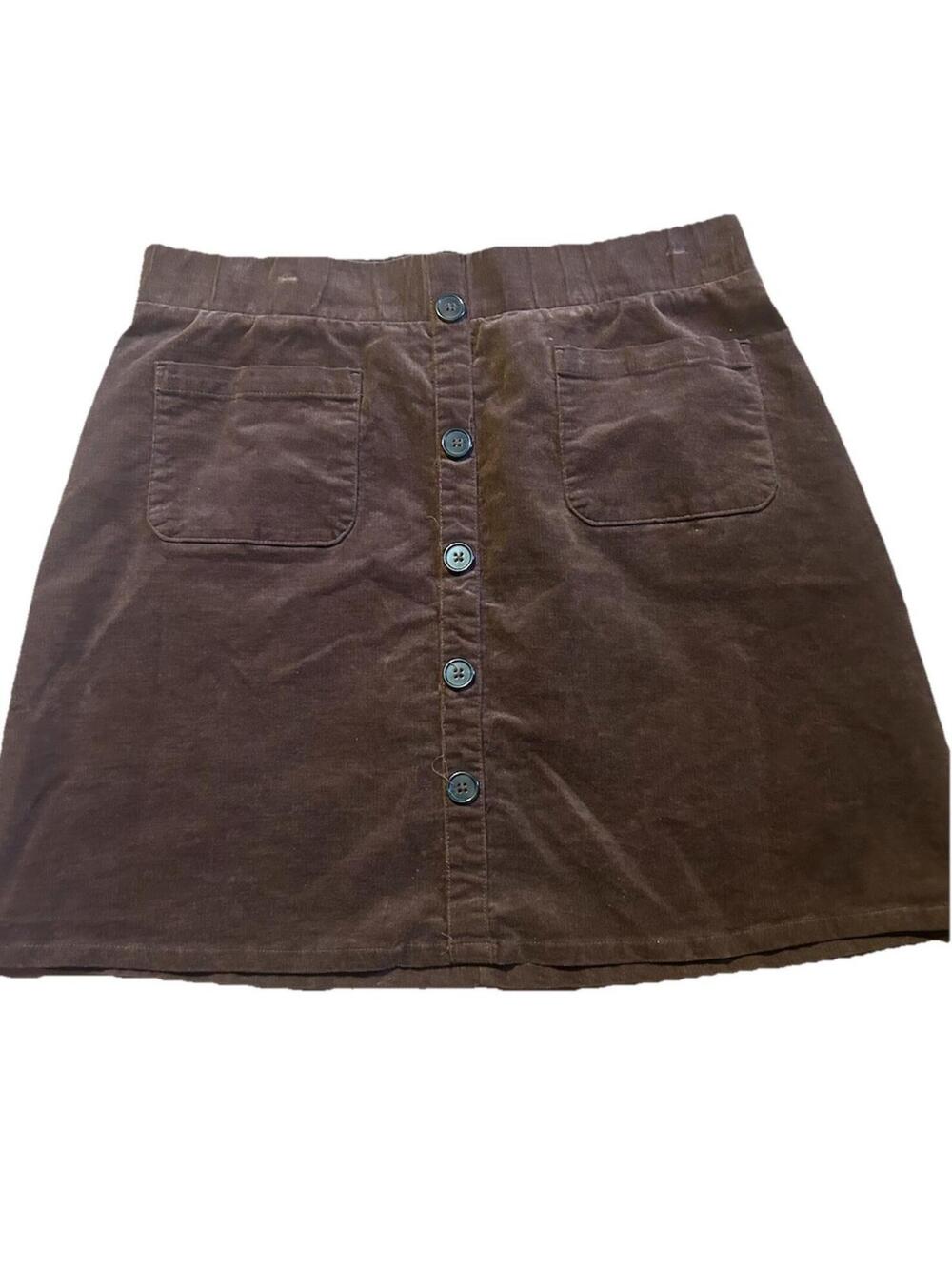 Torrid Brown Corduroy Button-Front Mini Skirt Size 00